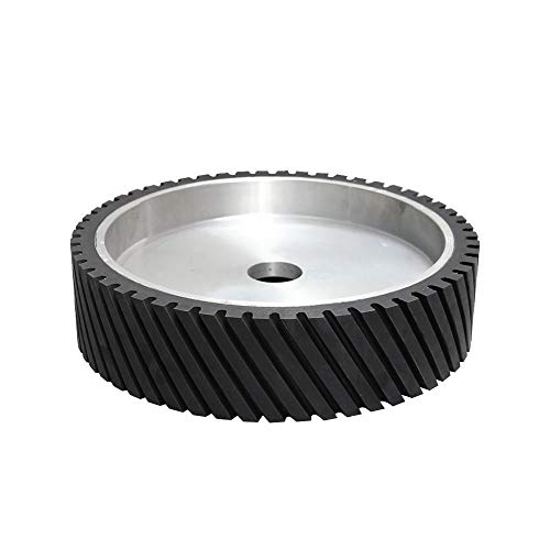 400 * 100Mm Belt Grinder Contact Wheel Grooved Rubber Polishing Wheel Dynamically Balanced,Id 55Mm Without Boss #TOP1