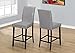 Monarch Specialties Dining Chair - 2Pcs / Grey Leather-Look Counter Height