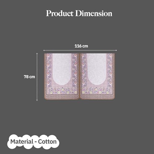 Image of Kuber Industries 2 Seater Sofa Cover | Slipcover for Living Room | Thick & Cozy | Non-Slip Comfort Sofa Cover Set Set | Rajasthani Border Malibu 1351 - Brown