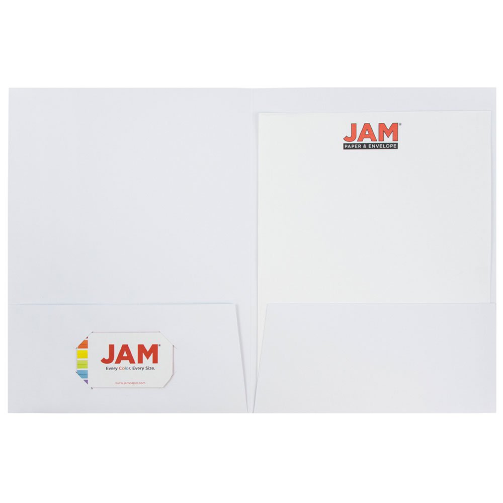 JAM Paper® Two Pocket 9 x 12 Linen Folder - White - 25 Folders per