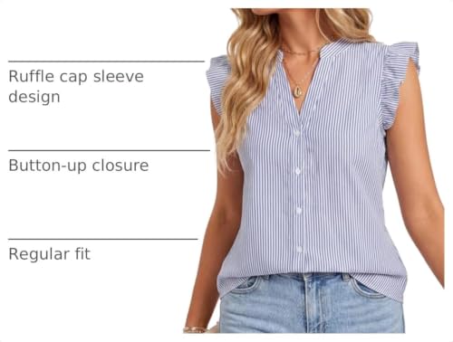 Image of Women's Dressy Striped V Neck Blouse