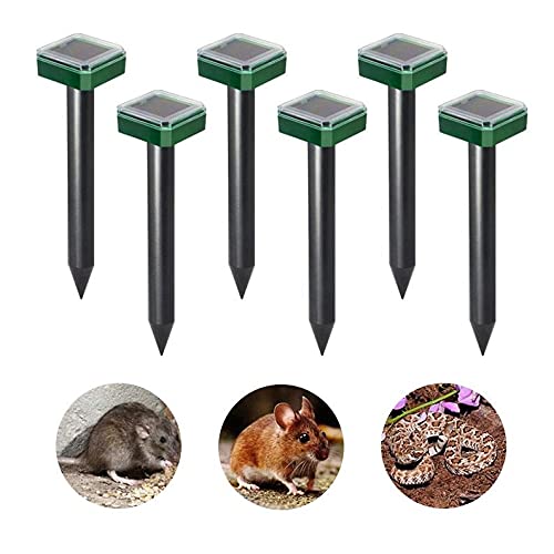 Preisvergleich Produktbild 6 Stück Noete Solar Maulwurfabwehr Wühlmausvertreiber Solar Ultrasonic Tiervertreiber Maulwurffalle Hundeschreck Maulwurfbekämpfung Maulwurfschreck Wasserdichter für Garten