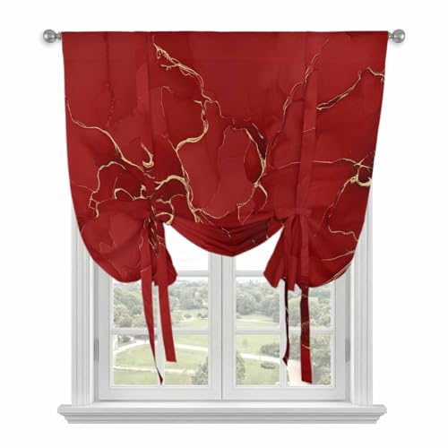 Tie Up Curtains for Kitchen Windows,Natural Red Marble Stone Gold