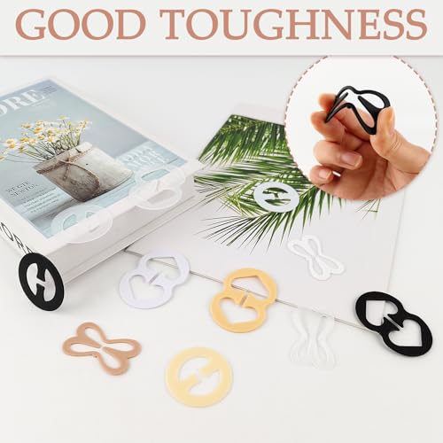 Bra Clips, 12-Pack (4 Butterfly, 4 Round, 4 Racerback), Anti-Slip Plastic Clips for Hidden Bra Straps