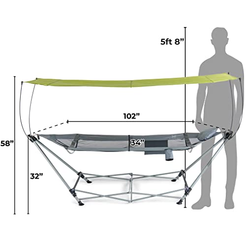 Lucania Portable Hammock With Stand Included - Foldable Hammock With Accordion Style Frame - 290 Lbs Capacity 2 Persons Hammock - Outdoor And Indoor Hammock Stand With Travel Bag #TOP4