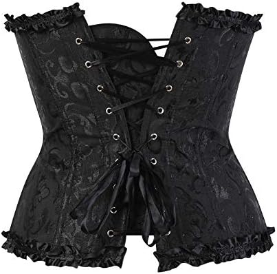 Grebrafan Plus Size Overbust Corset Classic Bustier Bodyshaper Top (US(4-6) S, Black) - 2