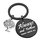 CENWA Family Tree Jewelry Always and Forever Family Above All Keychain Vampire Fans Gift TV Shows Inspired Gift(always and black K)