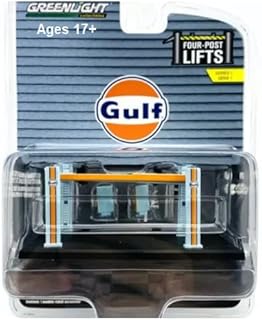 Greenlight 16100-B Auto Body Shop - Four-Post Lifts Series 1 - Gulf Oil 1/64 Scale