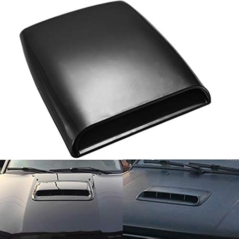 KATUR Universal Car Decorative Air Flow Intake Hood Scoop Vent Turbo Bonnet Cover Black Cover