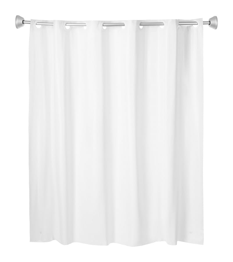 Whitmor Cortina de ducha de vinilo sin ganchos, 71 x 74 pulgadas