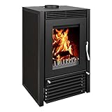 🔥 [Technische Daten] Der Ofen hat die Außenmaße von 83 x 52 x 44 cm (HxBxT). Der Ofenkorpus besteht aus schwarzem Stahl und wiegt ca. 112 kg. Mit einem Wirkungsgrad von 74,55 % kannst Du Holzscheite mit einer Länge von bis zu 30 cm verbrennen. Der Holzverbrauch liegt bei ca 3,2 kg/h.