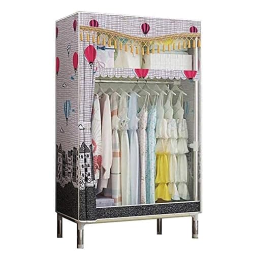 Armario de tela desmontable con estructura de acero inoxidable para dormitorio 2