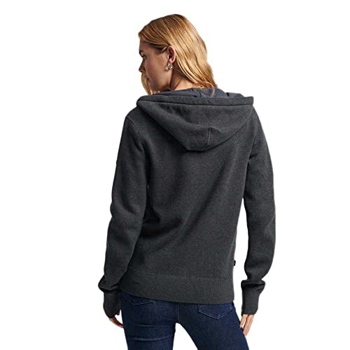 Superdry Womens Essential Organic Cotton Zip Hoodie, Organic Cotton Tar Mega Marl Size 8 #TOP1