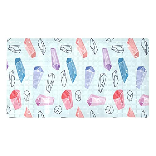 Tapis de douche antidérapant bleu clair baignoire avec ventouses - 2