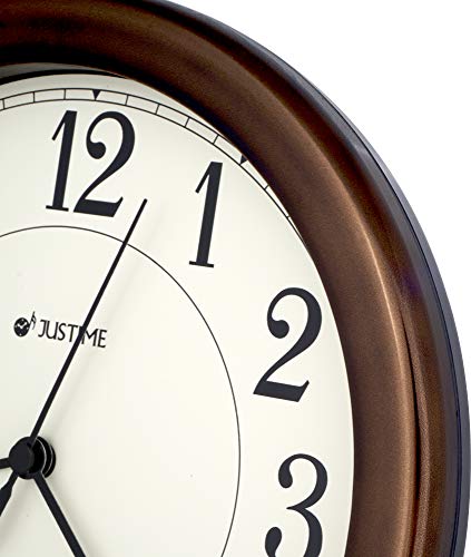 Justime 8.5 Inch Simply High-End Beige Plastic Easy To Read Decorative Wall Clock, Water Resistant, Special For Small Space, Office, Boats, Rv (W86381 Oil Rubbed Bronze) #TOP5