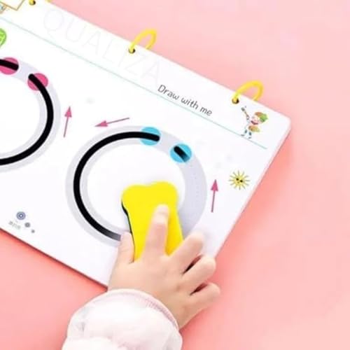 Image of Veemok 64 Pages Magical Tracing Workbook Set, Hand Writing Pen Control Training Book for Learning to Write The Alphabets | Numbers, Preschool Educational Reusable Learning Book for Kids (Pack of 1)
