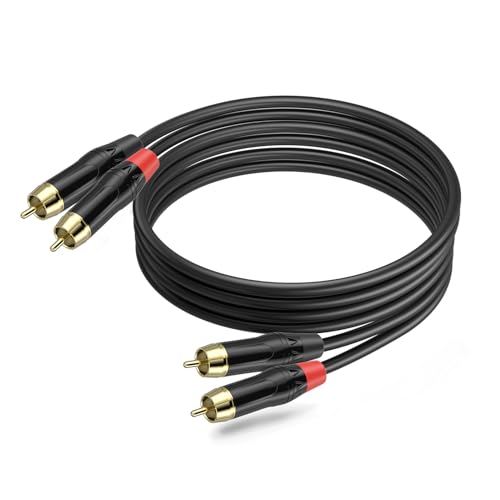 Câble audio 2RCA vers 2RCA anti-grésillement de 3m plaqué or pour préserver le son