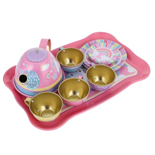 Service à thé enfants métal théière tasses dînette jeu imitation cuisine