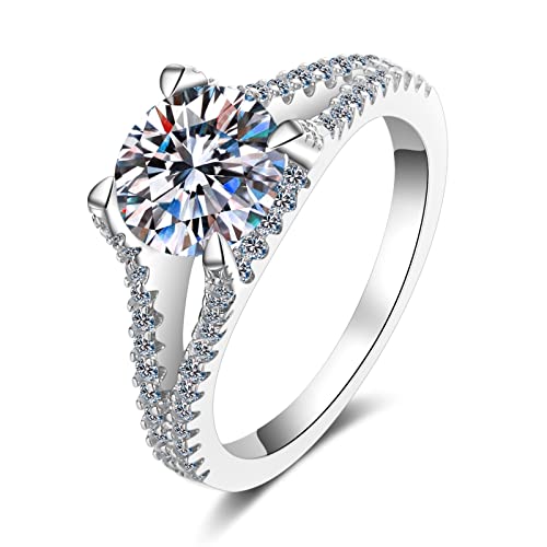 Bague moissanite 2ct en argent 925 KnSam pour mariage et fiançailles