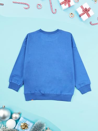 Image of KiddoPanti Boys Solid Round Neck Full Sleeve Fleece Sweatshirt | 60% Cotton 40% Polyester | Soft Warm Winter Pullover | Ribbed Cuffs & Hem | Casual Winter Sweatshirt for Kids