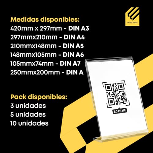 Porte-affiche A3 plexi incliné transparent pour menu et tarif - 8