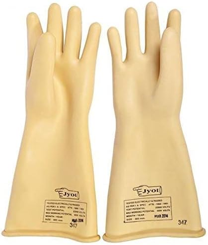 WISHPOOL 11 KV Industrial Electrical Shock Proof Safety Hand Gloves 1 Pairs Color White