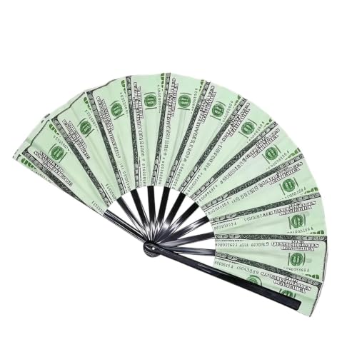 Dollar Folding Fan - 13-Inch Large Handheld Prop For Music Festivals