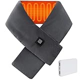 Heated Neck Wrap with 5000 mAh Power Bank, Cordless Heating Pad with Adjustable 3 Heat Settings, Soft Neck Warmer for Pain Relief, Muscle Relaxation, Portable Heated Neck Scarf