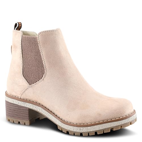 PATRIZIA Smylie Chelsea Inspired Slip On Ankle Boots for Women | Low Heel Booties for Women with Faux Fur Lining and Elastic Gore2