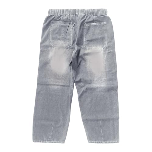 Denim décontracté taille basse jambe droite ample jean 5 poches quotidien - 3