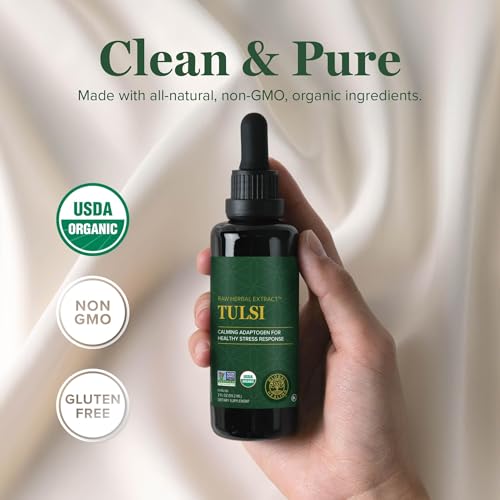 Global Healing Center - Organic Tulsi (Holy Basil Leaf Extract) Vegan Liquid Supplement Drops (Organic Basil) - Bioavailable Herb for Normal Stress Response, Natural Energy & Immune Support - Thumbnail 4