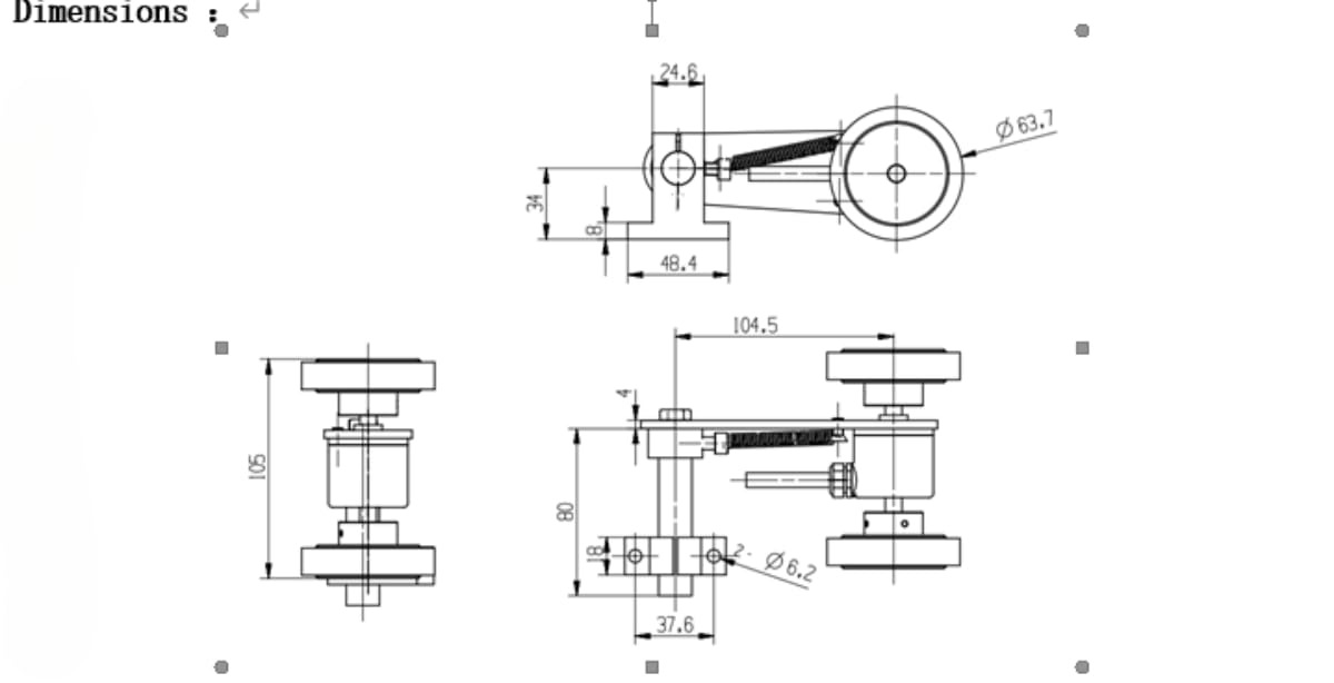 GHW38T - Codificador de rueda de eje de 8 mm para medición de posición de longitud con 2 ruedas de medición (300 mm) y soporte de resorte (salida de controlador de línea, resolución 500PP/R)