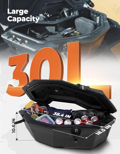 Image of KEMIMOTO X3 Cargo Box, Rear Storage Box Trunk Rack Storage Compatible with Can-Am Maverick X3 Outlander(Except 6x6) Renegade, UTV Accessories, Replace 715004778