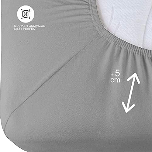 Buymax Prześcieradło z gumką 80 x 200 cm, bawełna, 100% prześcieradło z gumką, wysokość materaca do 25 cm, kolor antracytowo-szary
