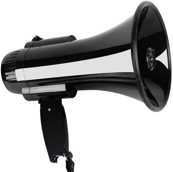 Portable Megaphone Portable Megaphone Speaker Bullhorn 30 Watt Power Handheld Microphone Built-in Siren Alarm Volume Control and Strap for Outdoors and Indoors Speaker Siren Bullhorn