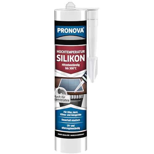 Pronova Hochtemperatursilikon, schwarz, dauerelastische hitzebeständige Dichtmasse 300 ml Kartusche
