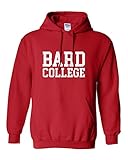 CreateMyTee Bard College Block Letters Unisex Hooded Sweatshirt (Red, Medium) - Bard Raptors Apparel