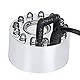 Zerodis Ultraschallzerstäuber, Ultraschall-Wasserteichbrunnen-Nebelgerät 12 LED für Wasserbrunnen-Teich Steingarten Fischtankvase Vogelbad(EU-Stecker 110~240V)