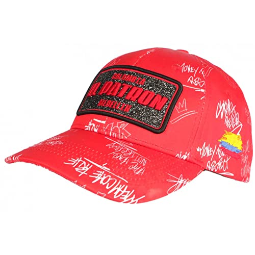 Casquette El Patron Rouge et Blanche à Strass Medellin Baseball Taille Unique
