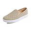 Beige Quilted Embossed Vegan Leather
