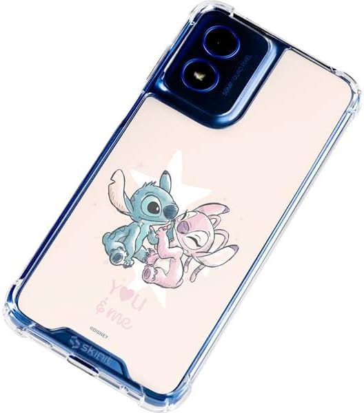 Skinit Clear Phone Case Compatible with Moto G Play 4G - Officially Licensed Disney Lilo and Stitch Stitch and Angel Design