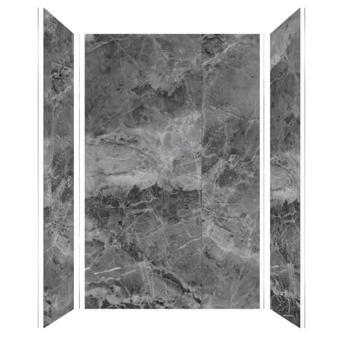 Transolid TWKE603696-KI63G Titan 60-in x 36-in x 96-in Eco Shower Wall Kit, Maelstrom Grey (Glossy) - Thumbnail 2