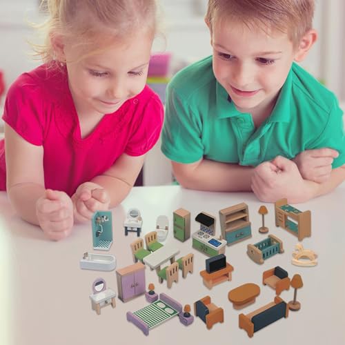Muebles de casa de muñecas interactivos para hogar preescolar y guarderías 2