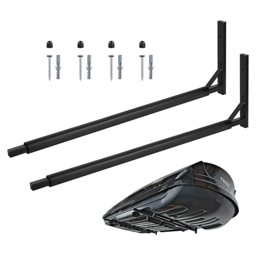 SWAWIS 1 Paar Dachbox Wandhalterung 82cm, Maximale Tragkraft: 50KG, zur Aufbewahrung von Dachboxen Surfbrettern Sportgeräten(Schwarz)