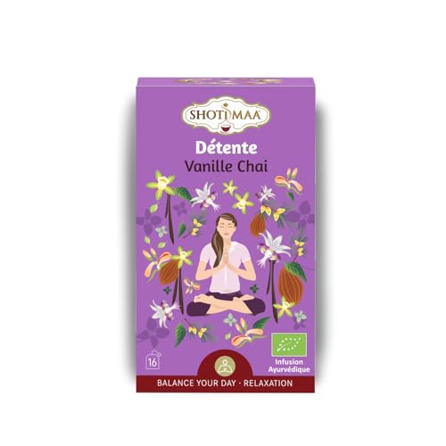 Tisane Bio Détente – Infusions Naturelles Chai Vanille Idéale Soir aux arômes envoûtants - Saveur Douce et crémeuse - Sans Caféine