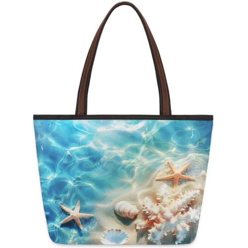 Grand sac à main étoile de mer 45x33 cm pour ranger vos dossiers