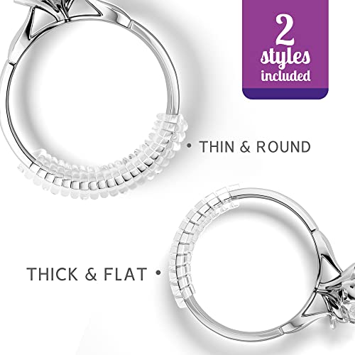 Ring Size Adjuster For Loose Rings - 24 Pack 4 Sizes Invisible Jewelry Sizer For Different Band Widths, Mandrel For Making Jewelry Guard, Spacer, Sizer, Fitter - Spiral Silicone Tightener Set #TOP5