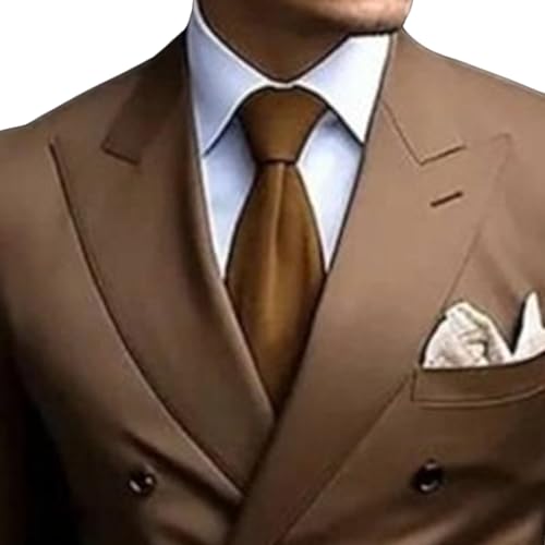 Mens Fashion Slim Fit Double Breasted Suit Casual Wedding Prom Suit Coat Business Formal Tuxedo Blazer2