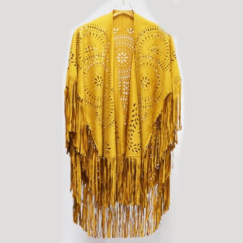 Faux Suede Fringe Lace Shawls and Wraps with Tassel for Women Evening Dresses Western Triangle Stoles Cover Up Wrap3