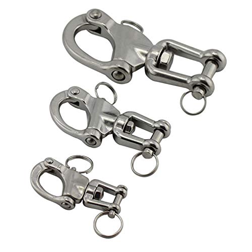 image for NRC&XRC// Pair 3.5IN(87mm) Jaw Swivel Snap Shackle 316 Stainless Steel